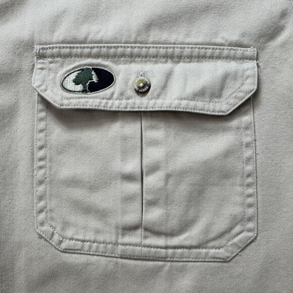 Mossy Oak Khaki Hunting Shirt Camo Quilted Shooting Patch Cotton Men L Gorpcore - Picture 5 of 16